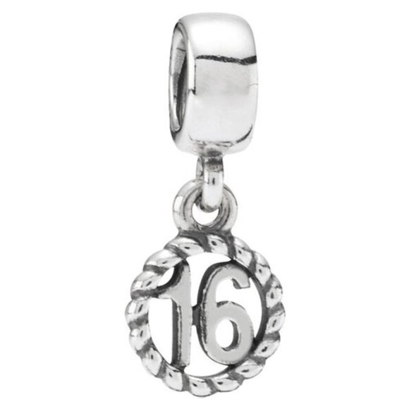 PANDORA Sweet 16 Dangle Charm Authentic Sterling Silver Birthday Special - Picture 9 of 9